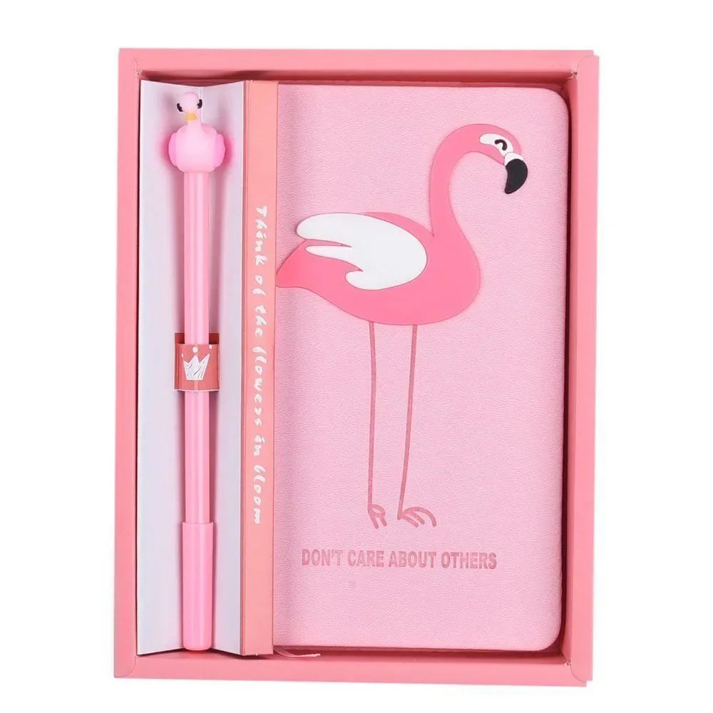 Pink Flamingo Pattern Journal with Stencil Set